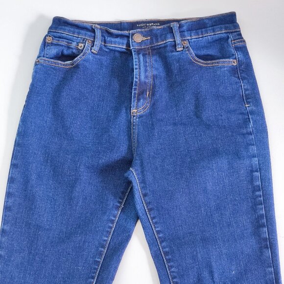 Lucky Brand Charlie jeans high rise boot crop denim blue women's size 6/28 - Picture 2 of 15